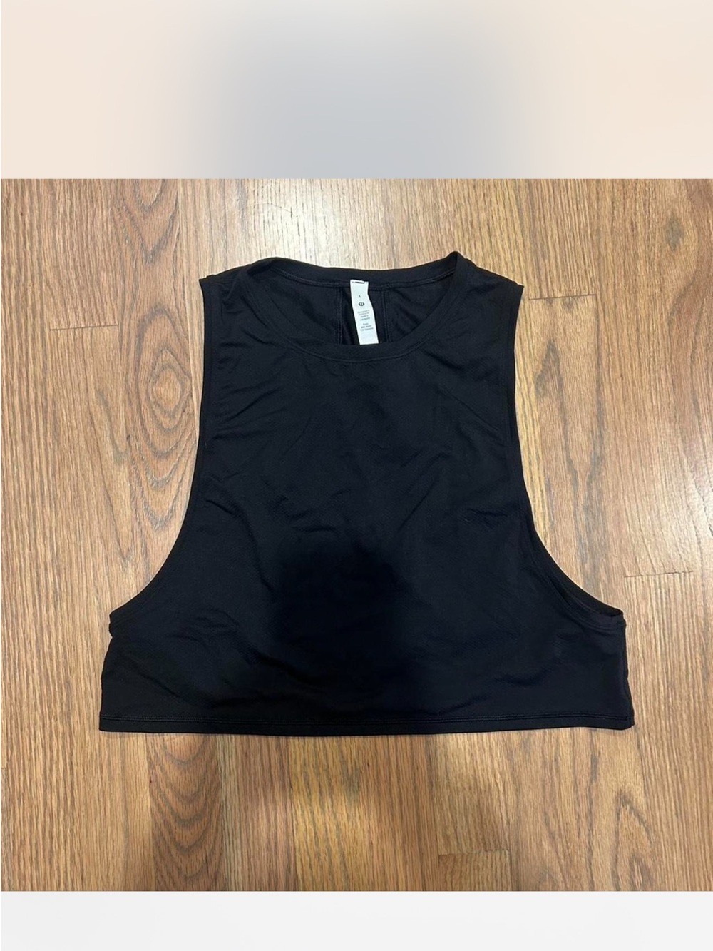 lululemon athletica Black Cropped Muscle Tank